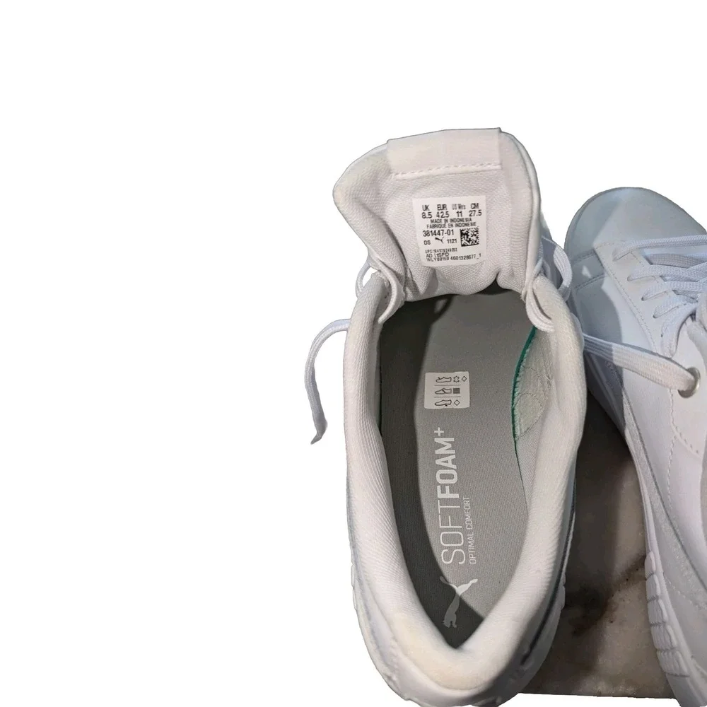 Size 11W - PUMA Smash Platform V2 Triple White W, Please Read Description.